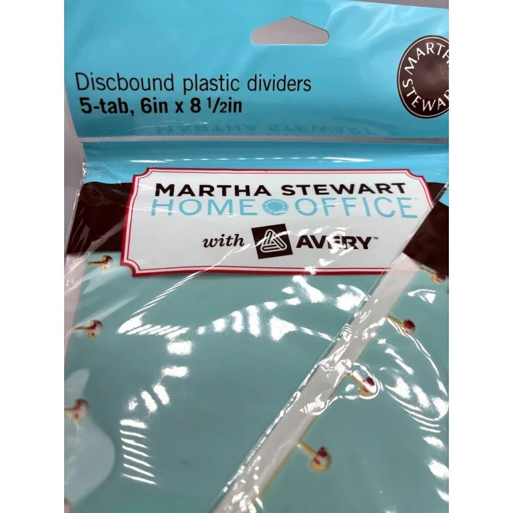 Martha Stewart Home Office 5-Tab Plastic‎ Dividers 6in X 8.5in Avery (2 Pkgs)